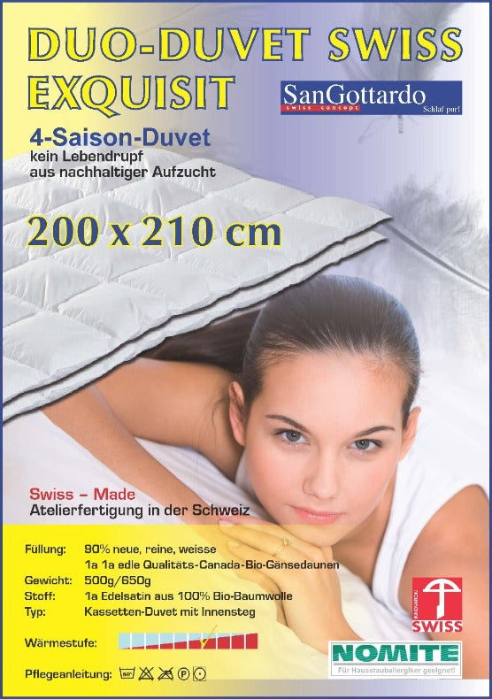 Swiss Exquisit Duo-Daunen-Duvet San Gottardo